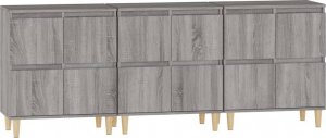vidaXL Komody, 3 szt., szary dąb sonoma, 60x35x70 cm 6