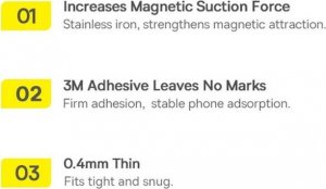 Baseus Pierścień magnetyczny Halo MagSafe czarny 2szt. 3