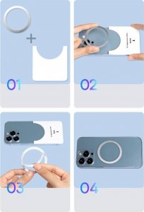 Baseus Pierścień magnetyczny Halo MagSafe czarny 2szt. 6