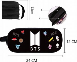 Piórnik Piórnik Dwukomorowy duży Saszetka Kosmetyczka 3