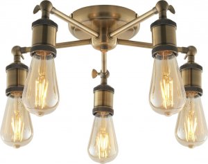 Lampa sufitowa ENDON Industrialna lampa sufitowa Hal 97244 Endon industrialna 5-punktowa mosiądz 1