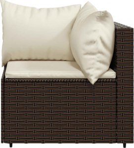 vidaXL 4-cz zestaw wypoczynkowy do ogrodu, poduszki, brązowy rattan PE 5