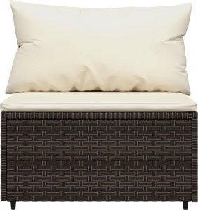 vidaXL 4-cz zestaw wypoczynkowy do ogrodu, poduszki, brązowy rattan PE 7