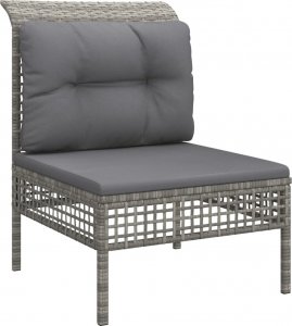 vidaXL 6-cz. zestaw wypoczynkowy do ogrodu, poduszki, szary, rattan PE 4