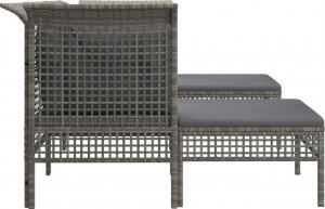 vidaXL 5-cz. zestaw wypoczynkowy do ogrodu, poduszki, szary, rattan PE 5