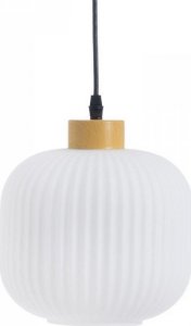 Lampa wisząca Bigbuy Home Lampa Sufitowa Szkło Naturalny Metal Biały 20 x 20 x 30 cm 1
