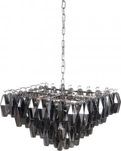 Lampa wisząca Bigbuy Home Lampa Sufitowa 58 x 58 x 44 cm Szkło Metal Srebro 1