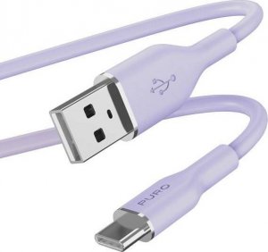 Kabel USB Puro USB-A - USB-C 1.5 m Fioletowy (PUR679) 1