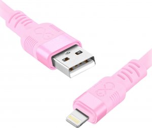 Kabel USB Orno USB-A - Lightning 0.9 m Różowy (CABEXCWHPLIGH0.9PMIX) 1