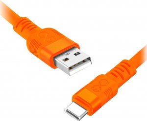 Kabel USB Orno USB-A - USB-C 0.9 m Pomarańczowy (CABEXCWHPUSBC0.9NMIX) 1