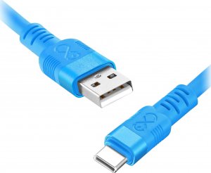 Kabel USB Orno USB-A - USB-C 0.9 m Niebieski (CABEXCWHPUSBC0.9PMIX) 1