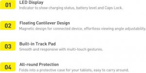 Baseus Etui z klawiaturą Brilliance do Apple iPad Air 10.9/iPad Pro 11/iPad 10.9 2022 (10. gen) szare 13