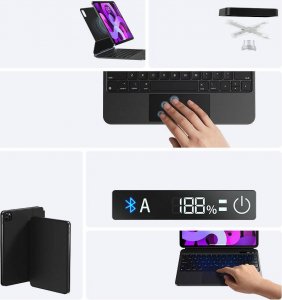 Baseus Etui z klawiaturą Brilliance do Apple iPad Air 10.9/iPad Pro 11/iPad 10.9 2022 (10. gen) szare 10