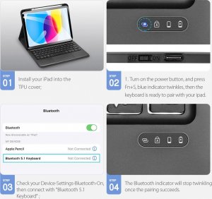 Etui na tablet Dux Ducis Dux Ducis Touchpad Keyboard Case etui iPad 10.9'' 2022 (10 gen.) klawiatura bluetooth z gładzikiem czarna 13