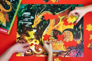 Wilga PUZZLE 100 EL+KSIAZKA SMOKI 6