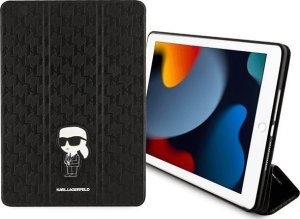 Etui na tablet Karl Lagerfeld Etui Karl Lagerfeld KLFC10SAKHPKK Apple iPad 10.2 2019/2020/2021 (7., 8. i 9. generacji) czarny/black Saffiano Monogram Ikonik Magnet Allover 3