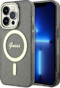Guess Guess Glitter Gold MagSafe - Etui iPhone 14 Pro Max (Czarny) 1