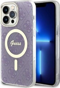 Guess Guess 4G MagSafe - Etui iPhone 14 Pro Max (Purpurowy) 1