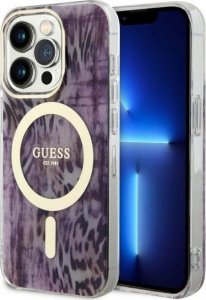 Guess Guess Leopard MagSafe - Etui iPhone 14 Pro (Różowy) 1