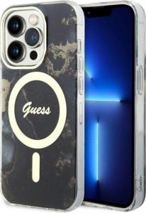 Guess Guess Golden Marble MagSafe - Etui iPhone 14 Pro Max (Czarny) 1