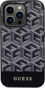 Guess Etui na telefon Guess GUHMP14LHGCFSEK do Apple iPhone 14 Pro 6.1" czarny/black hardcase GCube Stripes MagSafe 3