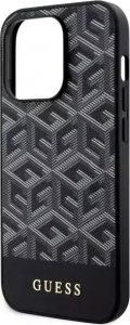 Guess Etui na telefon Guess GUHMP14LHGCFSEK do Apple iPhone 14 Pro 6.1" czarny/black hardcase GCube Stripes MagSafe 6