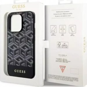 Guess Etui na telefon Guess GUHMP14LHGCFSEK do Apple iPhone 14 Pro 6.1" czarny/black hardcase GCube Stripes MagSafe 8