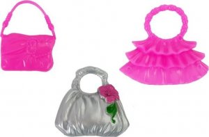 LeanToys Lalka Fioletowa Suknia Bal Torebka Szpilki Biżuteria 4