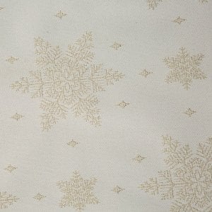 Eurofirany Obrus świąteczny śnieżynki FLASH 135X180 biały + złoty 1