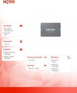Dysk SSD Lexar NQ100 1.92TB 2.5" SATA III (LNQ100X1920-RNNNG) 8