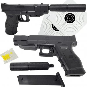 tomdorix Glock 18 Policyjny Pistolet Na Kulki+ Tłumik+ Dwie Tarcze. 1