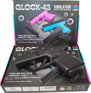 tomdorix GLOCK 43 Pistolet Metalowy Na Kulki 6mm Replika ASG + Granat Kulek Bezszw. 8