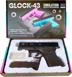 tomdorix GLOCK 43 Pistolet Metalowy Na Kulki 6mm Replika ASG + Granat Kulek Bezszw. 9