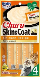Inaba Foods Przysmak Inaba CHURU Kurczak SKIN&COAT dla kota 4x14g 1