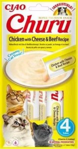 Inaba Foods Przysmak Inaba CHURU Kurczak z serem i wołowiną dla kota 4x14g 1