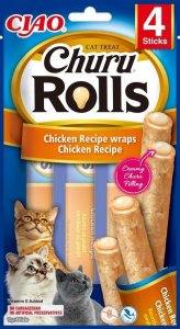 Inaba Foods Przysmak Inaba CHURU ROLLS Kurczak wrapy dla kota 4x10g 1