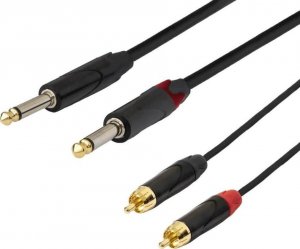 Kabel SSQ Jack 6.3mm x2 - RCA (Cinch) x2 5m czarny (SS-1430) 2