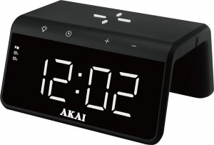 Radiobudzik Akai Radiobudzik AKAI ACRB-2000 z wbudowaną bezprzewodową ładowarką do smartfonów 1