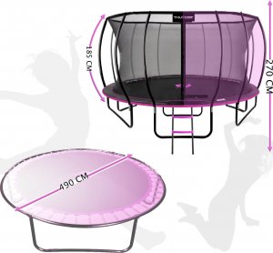 Trampolina ogrodowa Thunder Inside Ultra z siatką wewnętrzną 16 FT 490 cm 2
