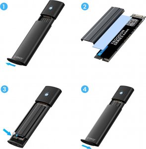 Kieszeń Orico M2 NVME 10Gbps aluminium USB C (PWM2-G2-BK-EP) 6