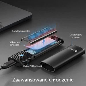 Kieszeń Orico M2 NVME 10Gbps aluminium USB C (PWM2-G2-BK-EP) 7