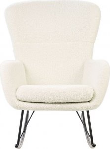 Beliani Fotel bujany boucle biały z czarnym ANASET 4