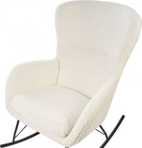 Beliani Fotel bujany boucle biały z czarnym ANASET 5