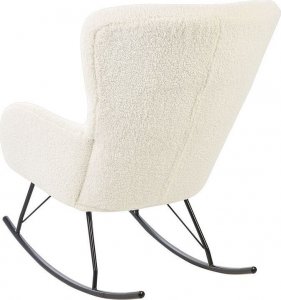Beliani Fotel bujany boucle biały z czarnym ANASET 6