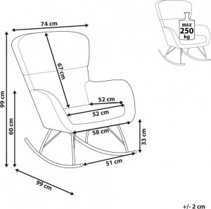 Beliani Fotel bujany boucle biały z czarnym ANASET 10