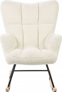 Beliani Fotel bujany boucle biały OULU 2