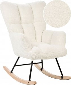 Beliani Fotel bujany boucle biały OULU 8