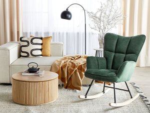 Beliani Fotel bujany szmaragdowy OULU 9