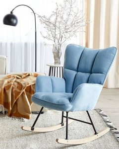 Beliani Fotel bujany niebieski OULU 2