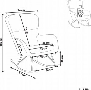 Beliani Fotel bujany boucle biały ze złotym ANASET 12